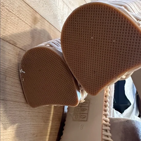 Jeffrey Campbell Magda Wicker Wedge Heel Taupe Sz 8 New - Picture 3 of 8